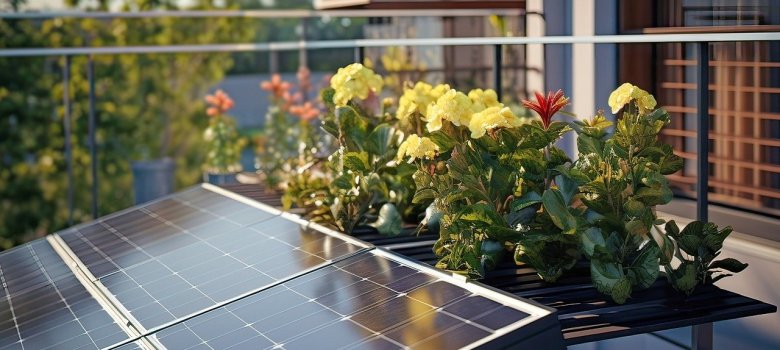 Photovoltaik-Modul auf dem Balkon